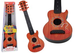 Gitara Zabawkowa Dla Dzieci Kostka Do Gry Drewno Pomarańczowa