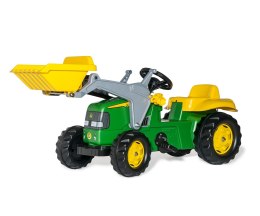 Rolly Toys 023110 Traktor Rolly Kid John Deere z łyżką i przyczepą