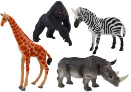 Zestaw Figurek Zwierząt Afrykańskich 4 Sztuki Żyrafa Goryl
