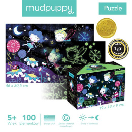 Mudpuppy Puzzle świecące w ciemności Wróżki 100 elementów 5+