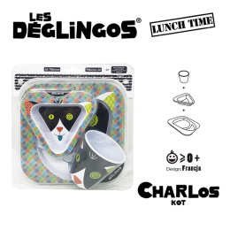 Les Deglingos 3 częściowy zestaw z melaminy Kot Charlos