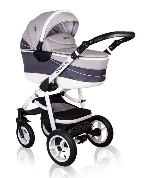 APRILIA 3w1 Coto Baby wózek wielofunkcyjny z fotelikiem 0m+ / pattern light grey