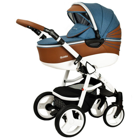 QUARA 3w1 Coto Baby wózek wielofunkcyjny z fotelikiem 0m+ / jeans linen eco