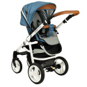 QUARA 3w1 Coto Baby wózek wielofunkcyjny z fotelikiem 0m+ / jeans linen eco