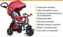 TOBI VELAR 4w1 Kidz Motion rowerek trójkołowy 1-5 lat do 50kg , obrotowe siedzisko, składany - czerwony