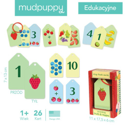 Mudpuppy Karty do nauki cyferek i liczenia Fiszki Owoce i warzywa 1+