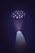 Lampka nocna LED z projektorem gwiazd i czujnikiem płaczu i ruchu Pixie Star Mineral, Beaba