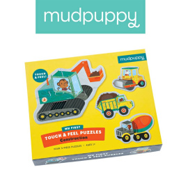 Mudpuppy Puzzle sensoryczne Pojazdy na budowie 1+