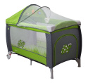 SAMBA LUX Coto Baby łóżeczko turystyczne, dwa poziomy, moskitiera, otwierany bok - green