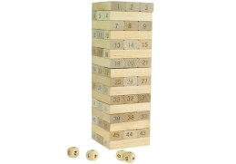 Gra Zręcznościowa Wieża Drewniana 48 Klocków