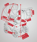 LUPUS Camarelo 3w1 wózek wielofunkcyjny z fotelikiem KITE 0-13kg Polski Produkt - Lu-1