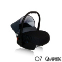 Wózek 3w1 Elite Design Group INSPIRO głęboko-spacerowy pompowane koła + fotelik 07 graphite