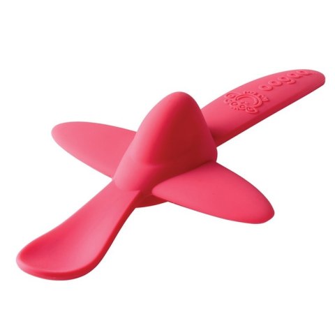 Oogaa Pink Plane silikonowa łyżeczka do karmienia