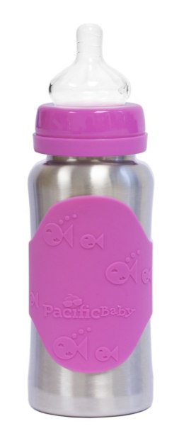 Butelka ze smoczkiem Pacific Baby GroGrow 300 ml - Silver Pink