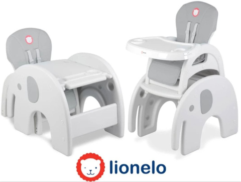 ELI 5w1 Lionelo krzesełko do karmienia stolik do 50kg - grey