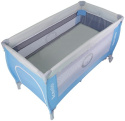 SVEN PLUS łóżeczko turystyczne Lionelo kołyska, drugi poziom, przewijak, uchwyty do wstawania - blue/light grey