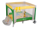 STELLA kojec łóżeczko Lionelo, otwierany bok, moskitiera, uchyty do wstawania - green/yellow
