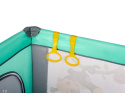 STELLA kojec łóżeczko Lionelo, otwierany bok, moskitiera, uchyty do wstawania - turquoise
