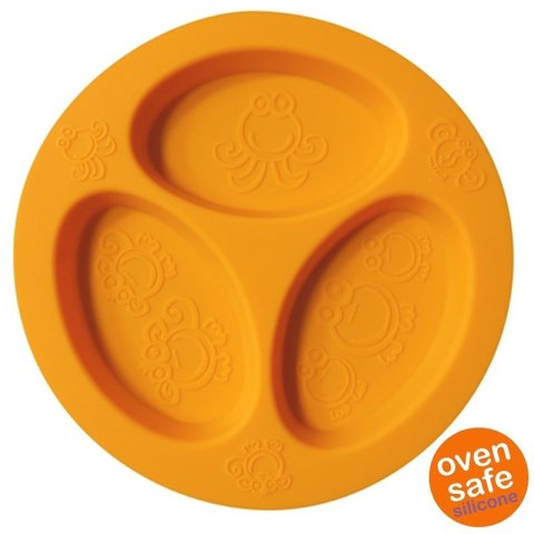Oogaa Orange Divided Plate silikonowy talerzyk trójdzielny