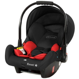 BASSET BabySafe + baza IsoFix fotelik samochodowy 0-13kg / czarno-czerwony