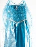 Kostium strój karnawałowy przebranie Elsa Kraina Lodu niebieska sukienka 120cm