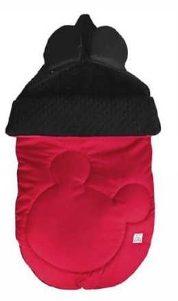Gumimola śpiworek do wózka lub sanek z wiatroodpornego i nieprzemakalnego materiału - Myszka (czerwony)