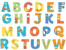 FunToSee Drukowane litery alfabet naklejki tematyczne na ścianę FTS04010
