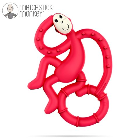 Matchstick Monkey Mini gryzak silikonowy sensoryczny ze szczoteczką Red
