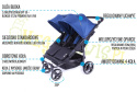 EASY TWIN 3.0 Baby Monsters wózek bliźniaczy - wersja spacerowa Heather Grey