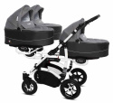 TRIPPY PREMIUM 2w1 BabyActive wózek dla trojaczków głęboko-spacerowy - 09 Silver