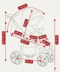 ELIX Camarelo wózek spacerowy - pompowane koła + torba Ex-5