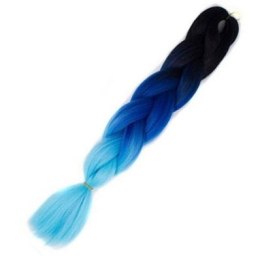 Włosy syntetyczne tęczowe ombre czarny-granat-niebieski