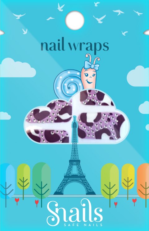 Naklejany lakier Nail Wraps Snails - Purple Zebra
