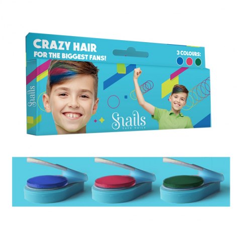Zmywalne kredy do włosów Boys Hair Chalk Snails - 3szt.