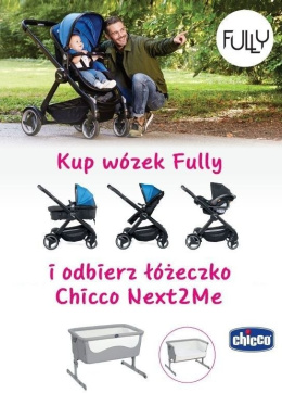 FULLY Chicco 3w1 wózek głeboko-spacerowy z fotelikiem KeyFit 0m+ Power Blue + Next2Me GRATIS