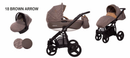 MOMMY 3w1 BabyActive wózek głęboko-spacerowy + fotelik samochodowy Kite 0-13kg - 18 BROWN ARROW