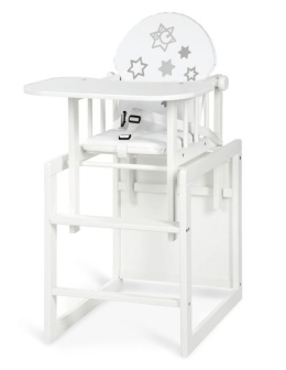 Klupś AGA III Gwiazdki krzesełko wielofunkcyjne (krzesło + stolik) - białe