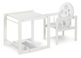Klupś AGA III Gwiazdki krzesełko wielofunkcyjne (krzesło + stolik) - białe