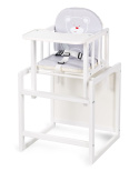 Klupś AGA krzesełko wielofunkcyjne (krzesło + stolik) biały - C1 szary