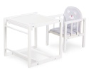 Klupś AGA krzesełko wielofunkcyjne (krzesło + stolik) biały - C1 szary