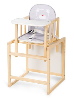 Klupś AGA krzesełko wielofunkcyjne (krzesło + stolik) sosna - C1 szary