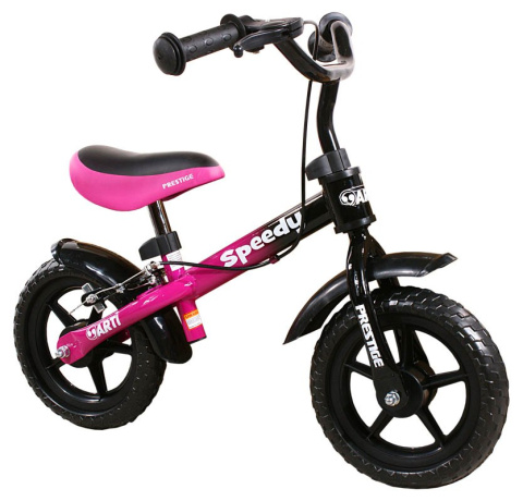 Rowerek biegowy ARTI Speedy M Luxe-new do 35kg , tylny hamulec, piankowe koła 10" pink black