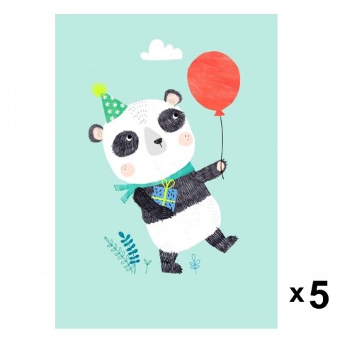 Petit Monkey - 5 zaproszeń urodzinowych Party Panda