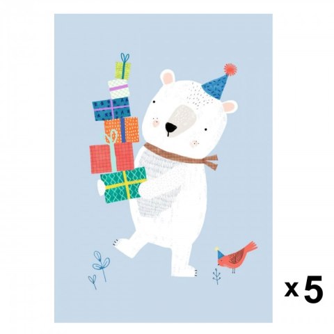 Petit Monkey - 5 zaproszeń urodzinowych Party Polar Bear