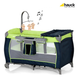Babycenter HAUCK łóżeczko turystyczne 2 poziomy przewijak karuzela z pozytywką