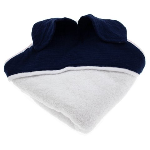 Hi Little One - Ręcznik z kapturem 100 x 100 BUNNY hooded bath towel Navy