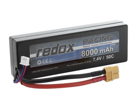 Redox RACING 8000 mAh 7,4V 50C Hardcase - samochodowy pakiet LiPo