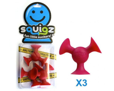Przyssawki Squigz Dodatkowe x3 czerwone