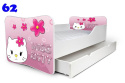 NOBIKO Łóżko dziecięce Butterfy z szufladą 140x70 Hello Kitty Księżniczki
