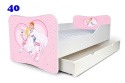 NOBIKO Łóżko dziecięce Butterfy z szufladą 140x70 Hello Kitty Księżniczki